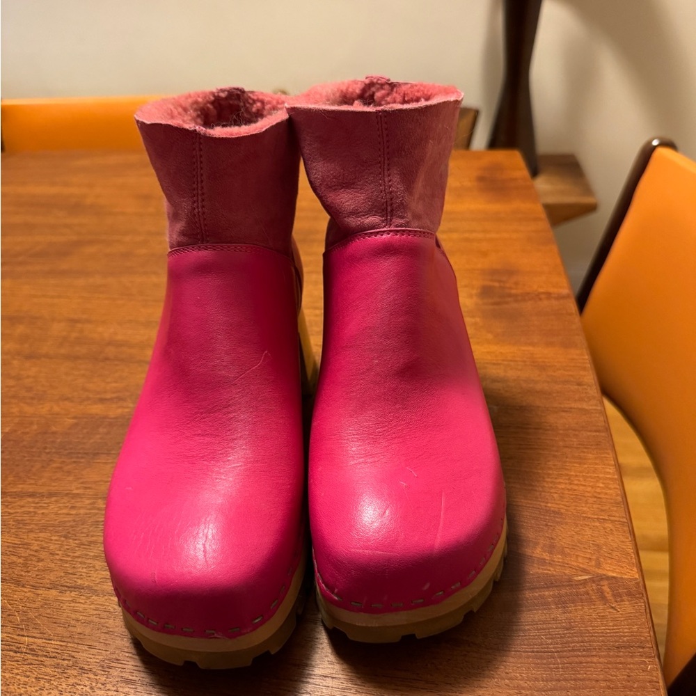 Swedish Hasbeens hot pink Heeled Boots